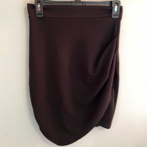 Side-ruched Black Midi Skirt
